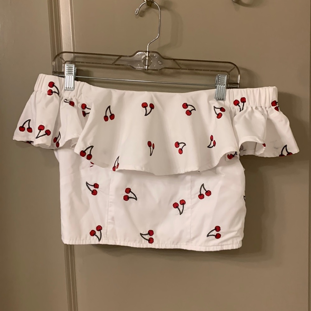 Top shop off shoulder crop top